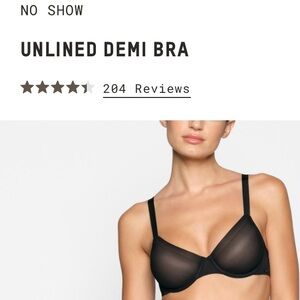 No show unlined Demi bra